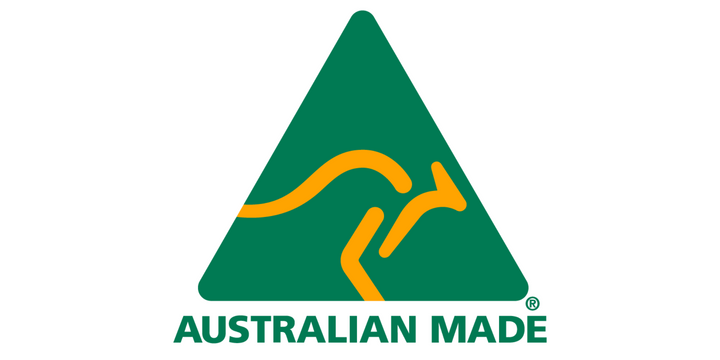 Australian made Green and Gold Kangaroo logo