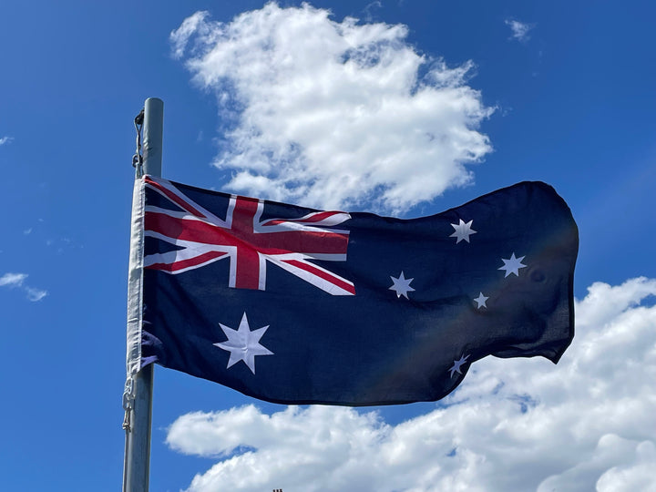 Australian flag flying on a pole