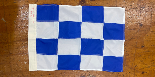 Vintage Blue and White Chequered Flag