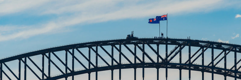 Australian Flag and NSW Flag on Sydney Harbour Bridge 