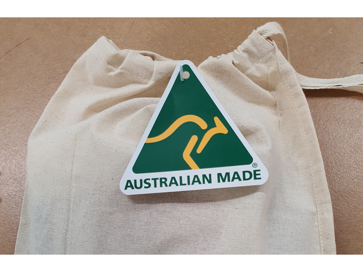 Sustainable packaging and Australian made logo