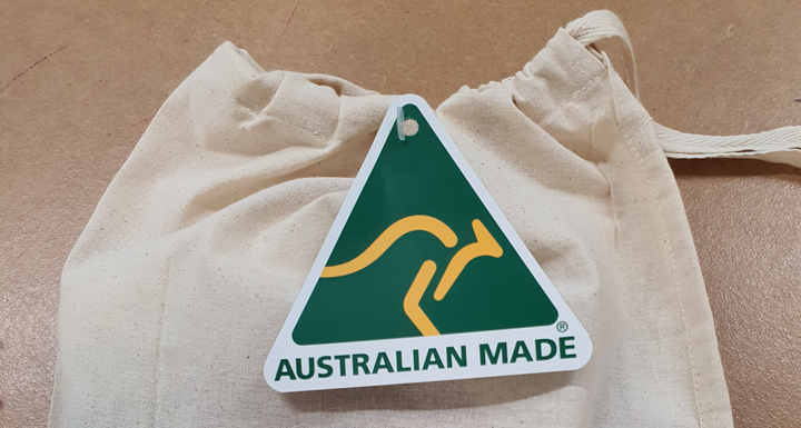 Sustainable packaging and Australian made tag