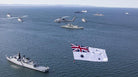 White ensign helicopter flag flying 